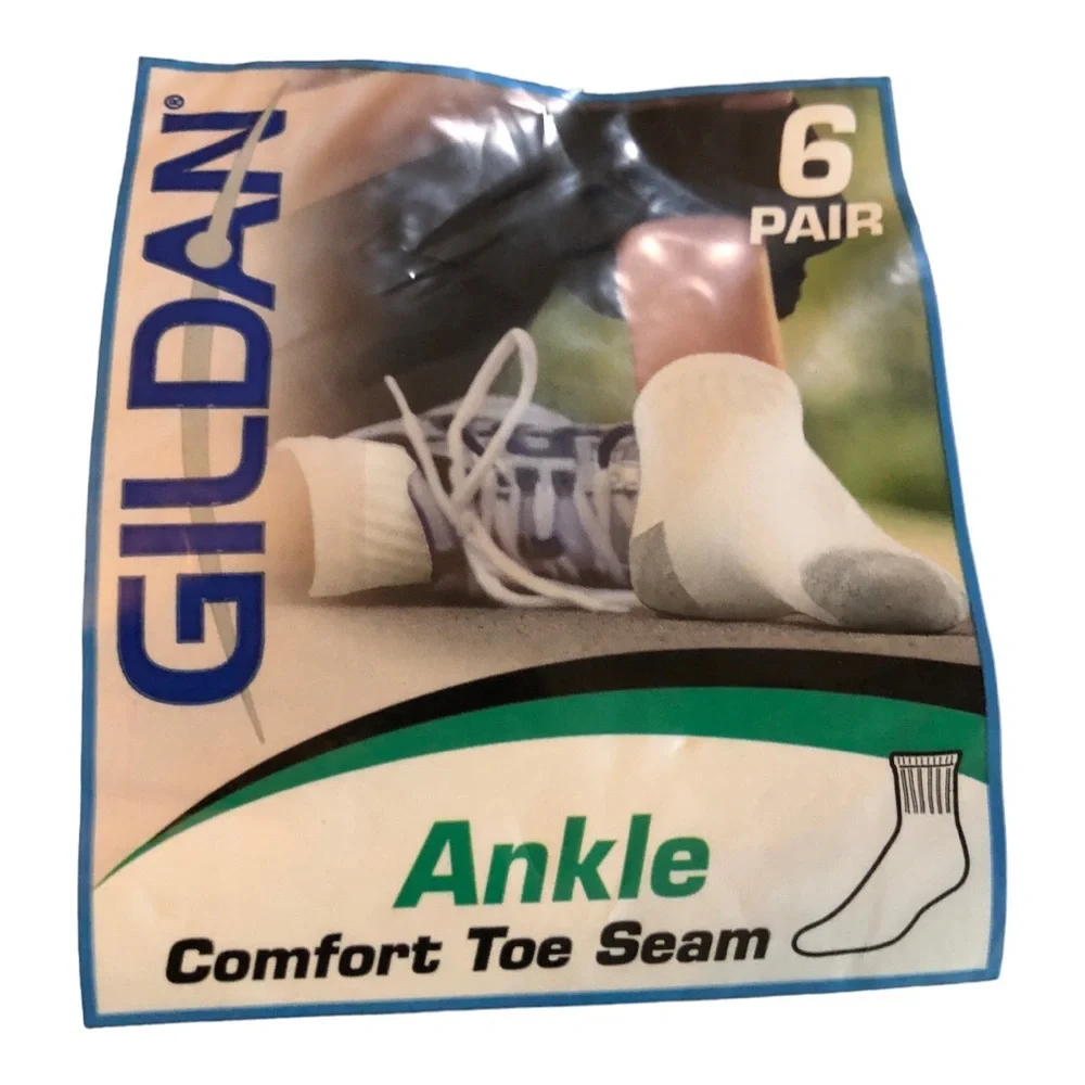 12pairs Gildan Boys’ comfort toe seam black ankle socks, fits shoe size 3-9. new